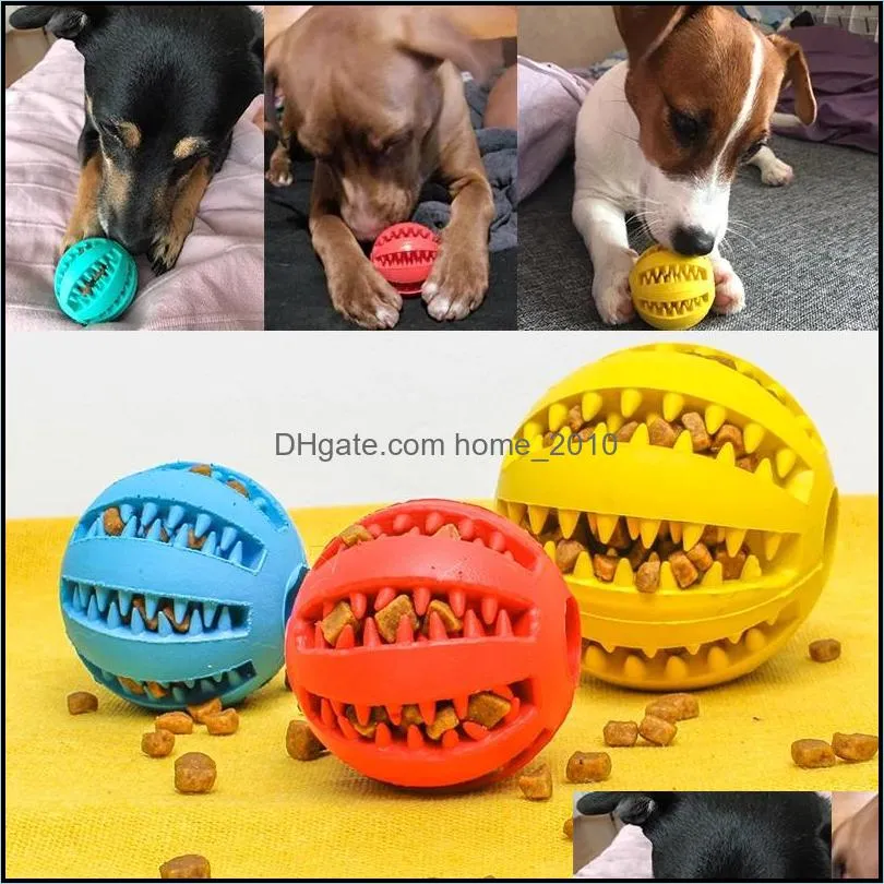 pet rubber leaking food ball dog cat chew toy interactive elasticity watermelon bite resistant dogs teeth clean play balls 7 cm wll930