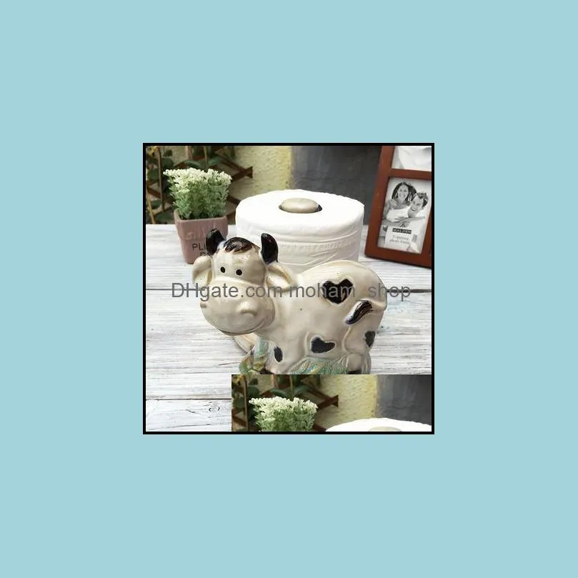 tissue boxes napkins american cartoon animals napkin holder chicken cow elephant box roll paper towel rack home decoration r3169