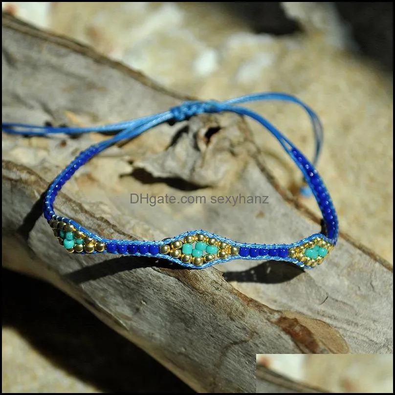 exquisite boho friendship bracelet hand woven rope exquisite rice beads beaded bracelet vintage exotic jewelry bracelet