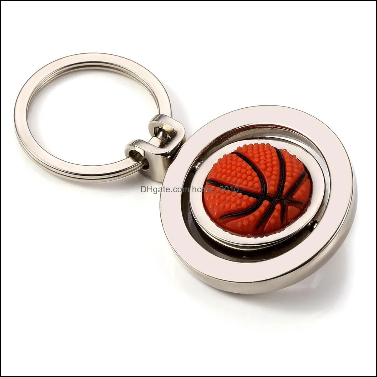 party favor 3d sports rotating basketball football golf keychain keyring souvenirs pendant key ball gifts zwl343