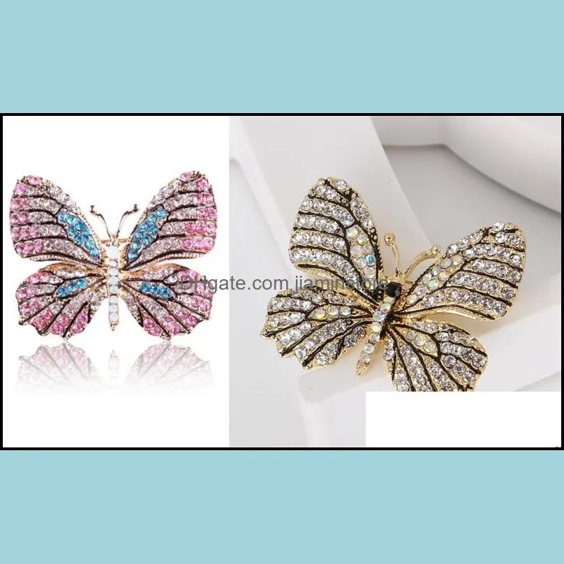 cute butterfly brooches for women rhinestone crystal dress accessories gift brooches 32 d3