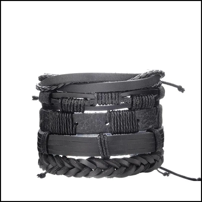 multilayer leather bracelet for men wristband jewelry wrap bracelets bangles