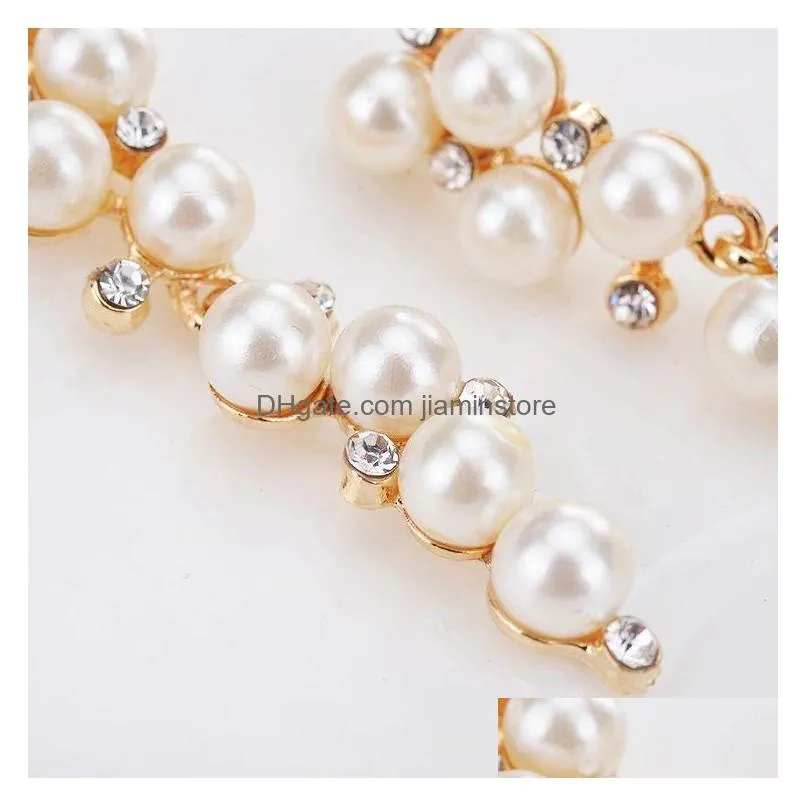 ladys accessories for woman fashion jewelry earrings faux pearls princess stud dangle earrings