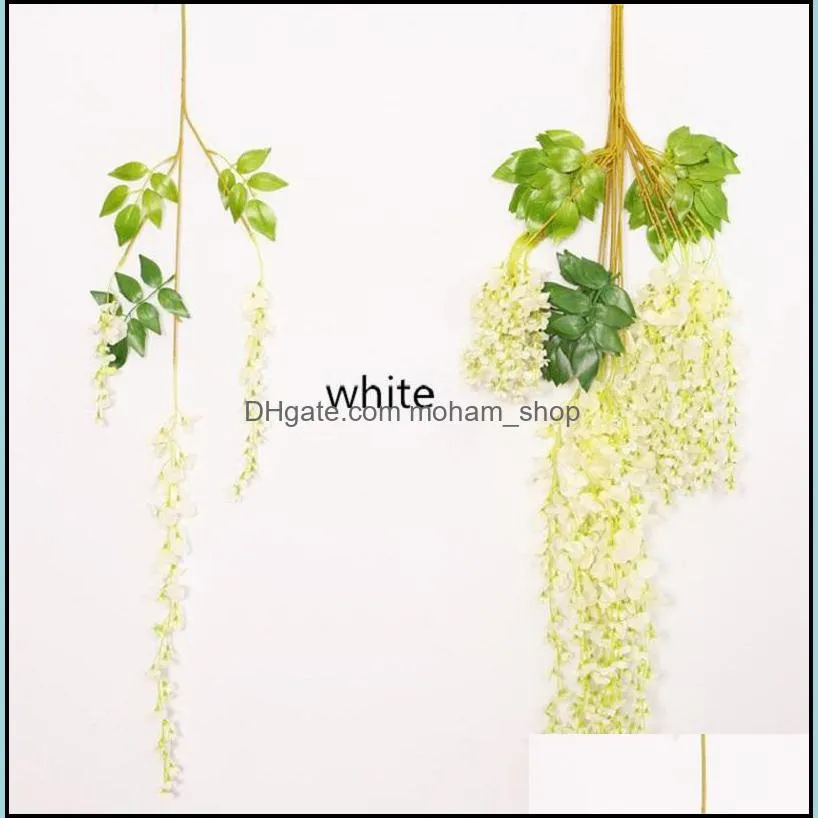 7 colors artificial silk flower wisteria flower vine rattan for garden home wedding decoration supplies 75cm and 110cm