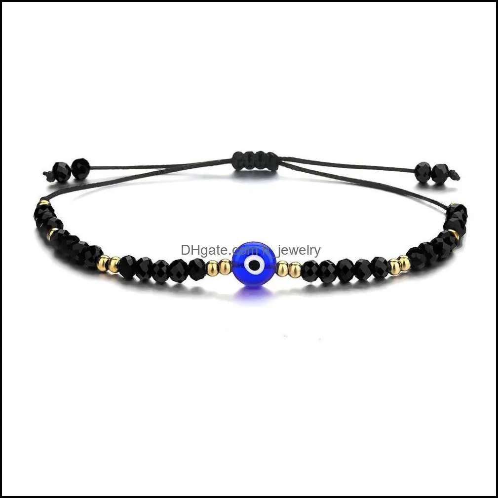 braided evil blue eye bracelet handmade jewelry colorful crystal beads bracelets for women girl