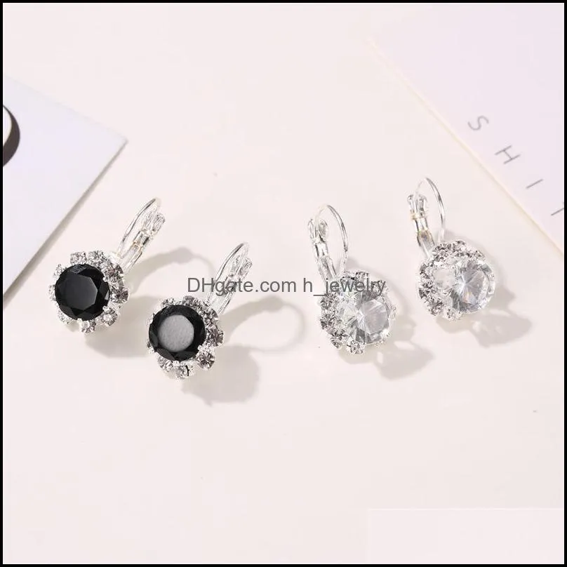 fashion sun flower stud earring multicolor crystal drop earrings long silver plated ear hook for ladies elegant wedding party