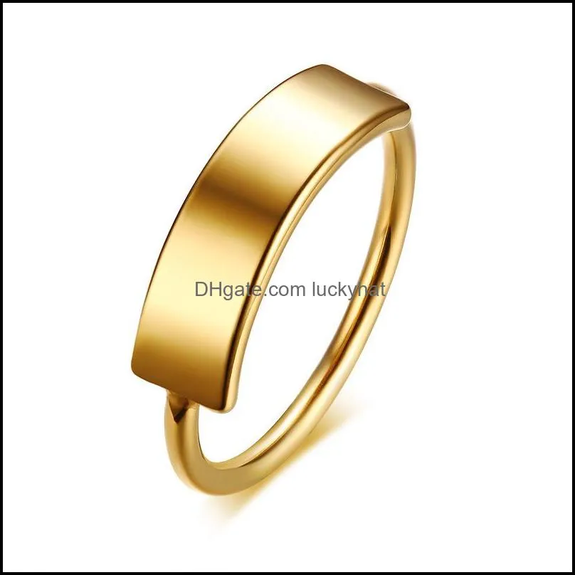 stainless steel bar name rings fashion jewelry can engraved letters rings by buyer wedding jewelry gifts gold women ring