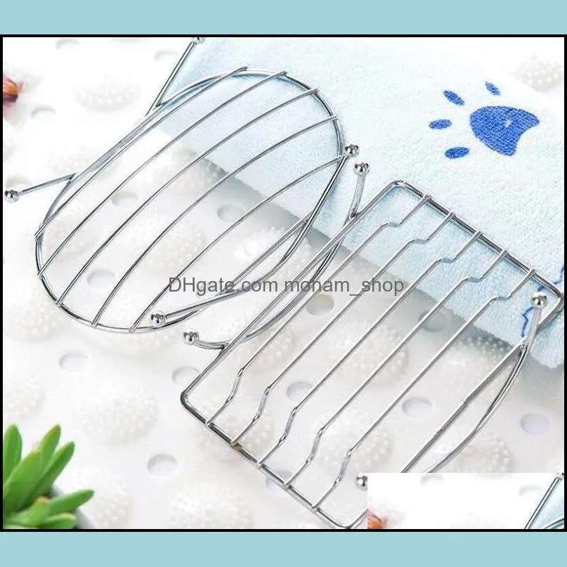 stainless steel soap holder drain soap dish tray fashion brief bathroom accessories square oval styles sn4406