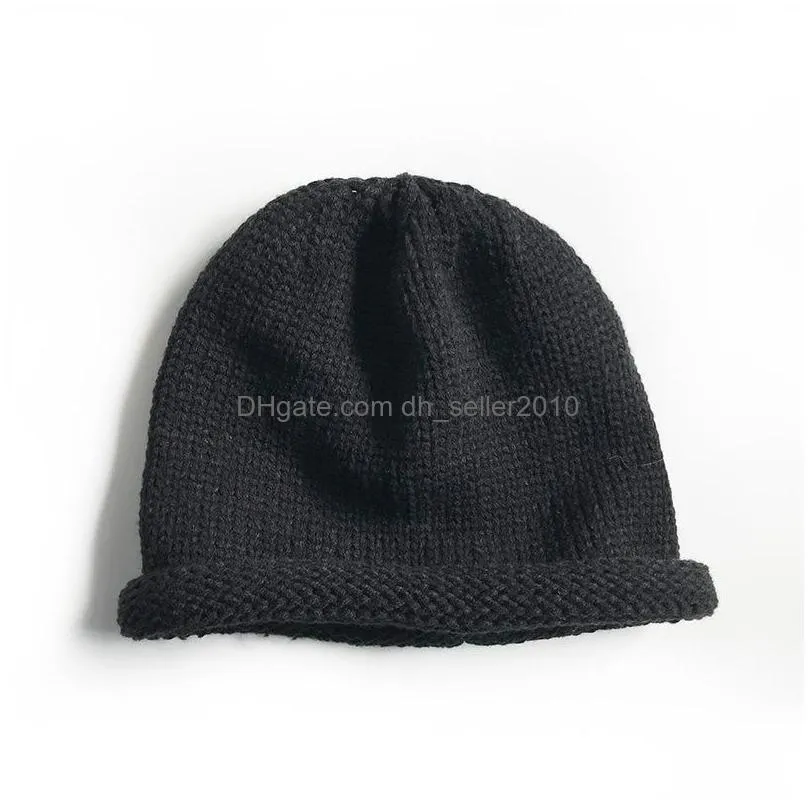 autumn winter womens knitted hat sweet solid color warm beanies caps lady knitted hat