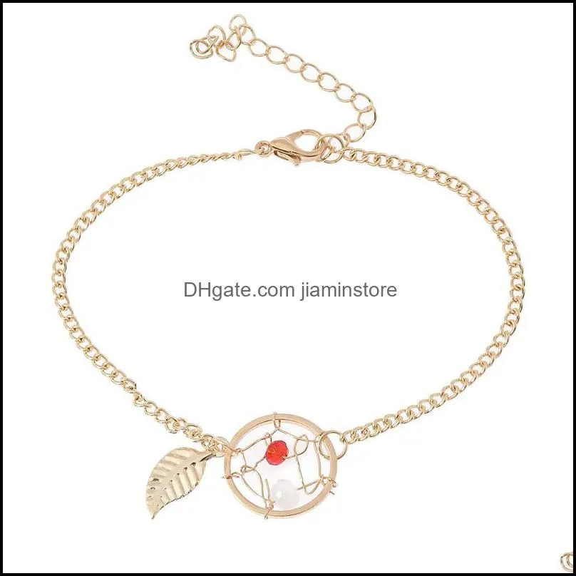 dream catcher bracelet fashion womens leaf adjustable european and american bracelets wholesale 3669 q2