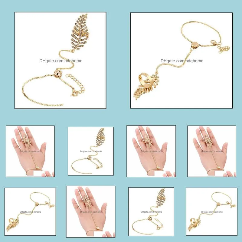 charm bracelet hollow finger ring bangle slave diamond chain gold bracelet bdehome