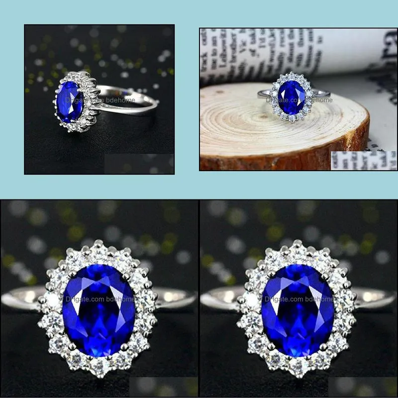 wedding rings silver crystal jewelry gold plated brass cubic zirconia sapphire gemstone rings bdehome