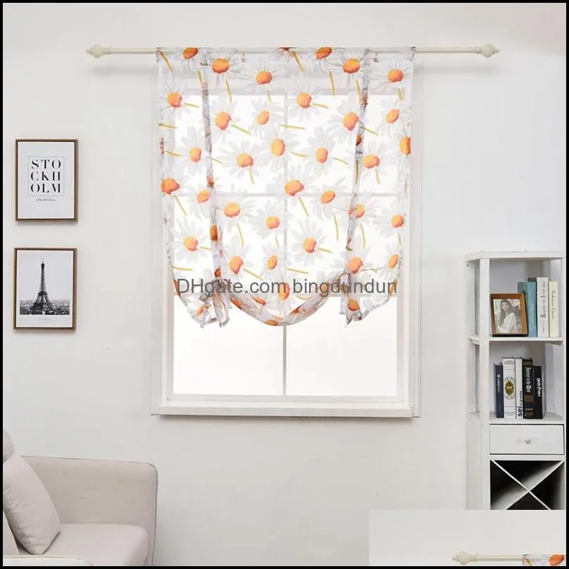 120x140 cm curtains flower printed short sheer curtain modern living room bedroom tulle window drape valance home decor dbc dh08997