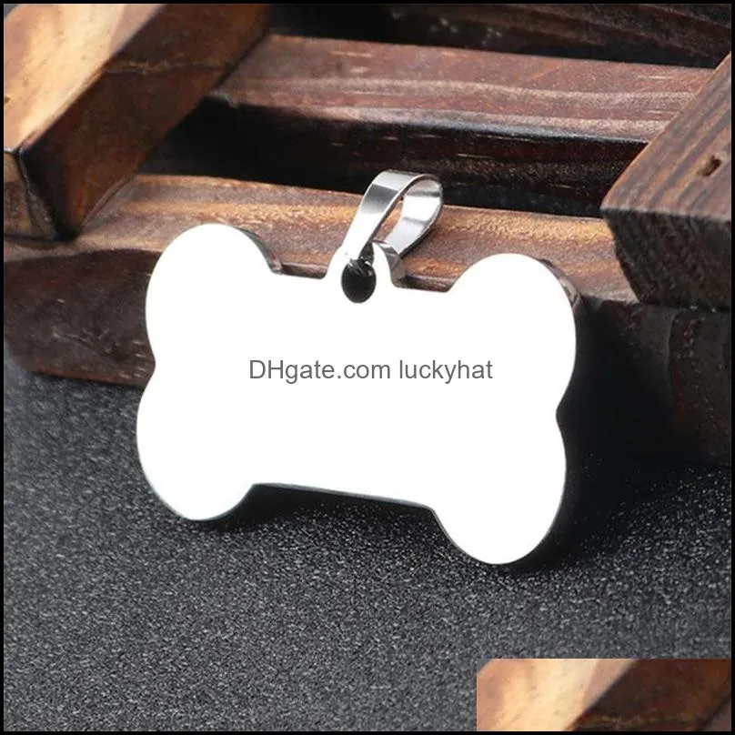 stainless steel blank pendant necklace pet id tags personalized dog tags cat tags can engraved front back necklace simple design