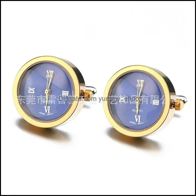 battery digital watch cufflinks for men real clock cufflinks watch cuff links for mens jewelry relojes gemelos
