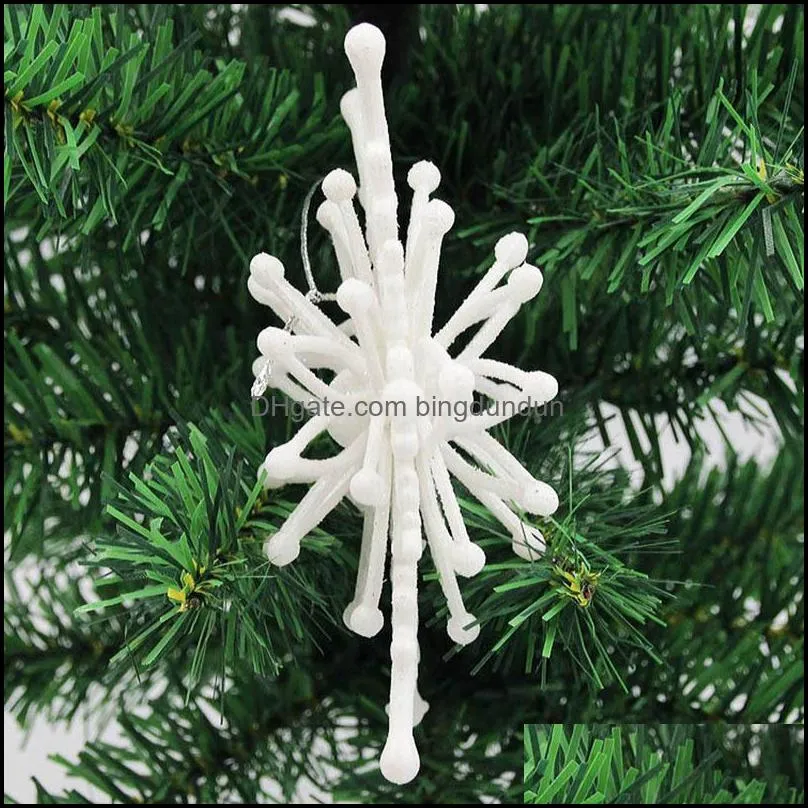 12cm threedimensional snowflake pendant christmas tree ornaments xmas home party decoration snowflakes pendants rrf11874