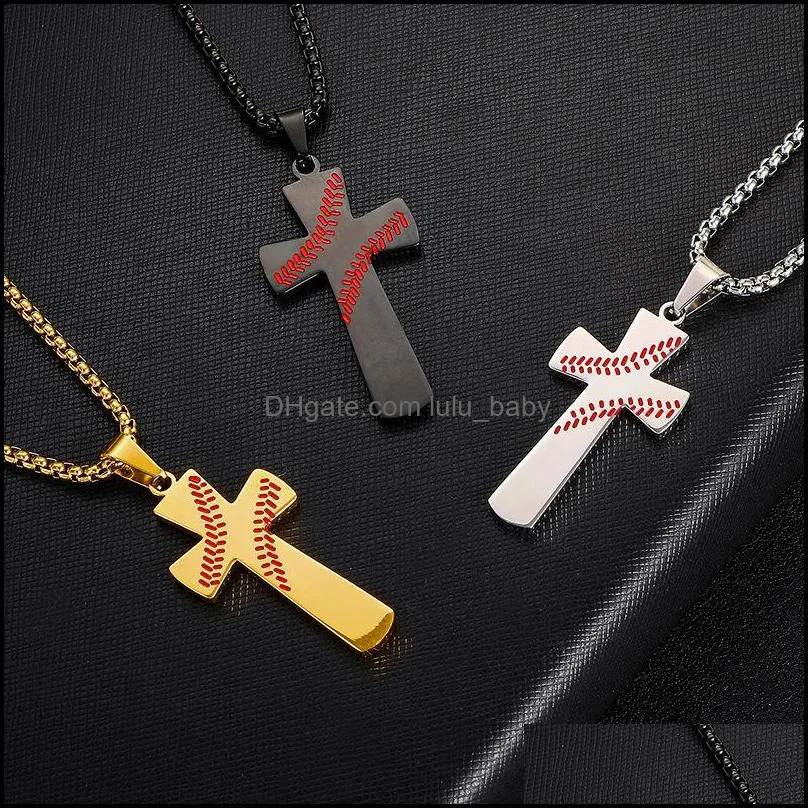 stainless steel baseball cross necklace for women and men stainless steel bible verse necklace christian religion jewelry gift for