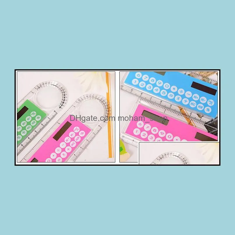 student ruler calculator plastic mini multifunction calculator creative stationery portable solar calculator straight ruler wholesale