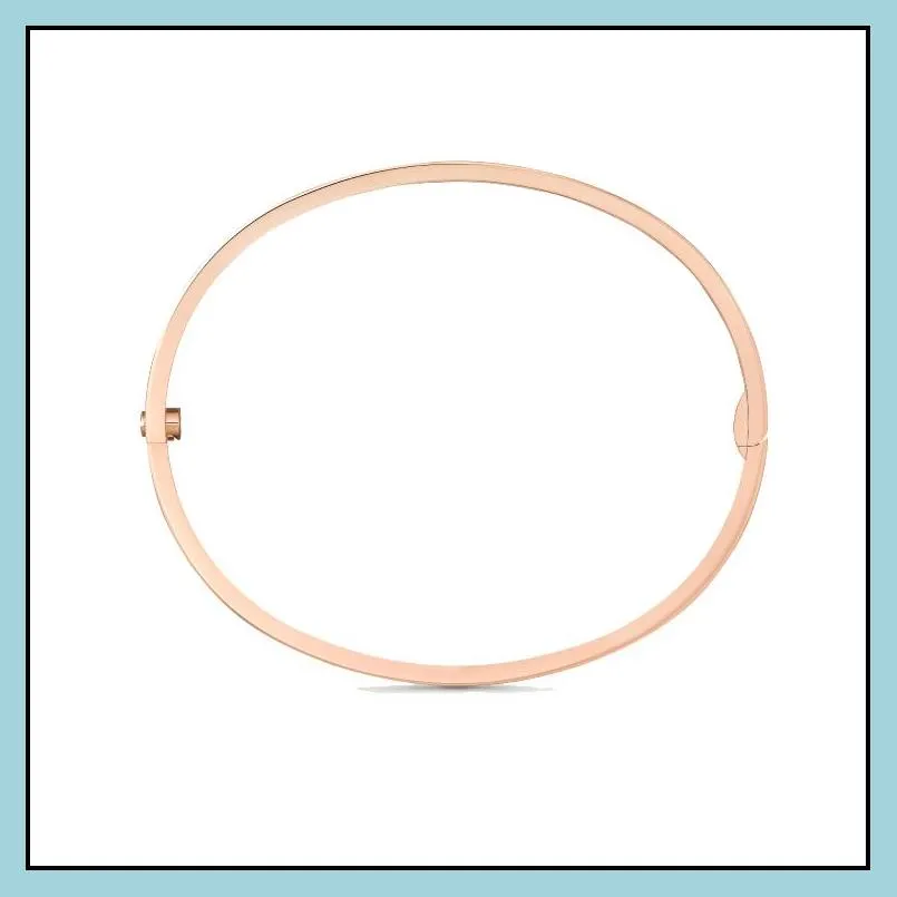 love bangle screw jewelry designers bracelet bangles rose gold platinum bangles anniversary gift titanium steel adult 3.65mm bracelets for women trendy