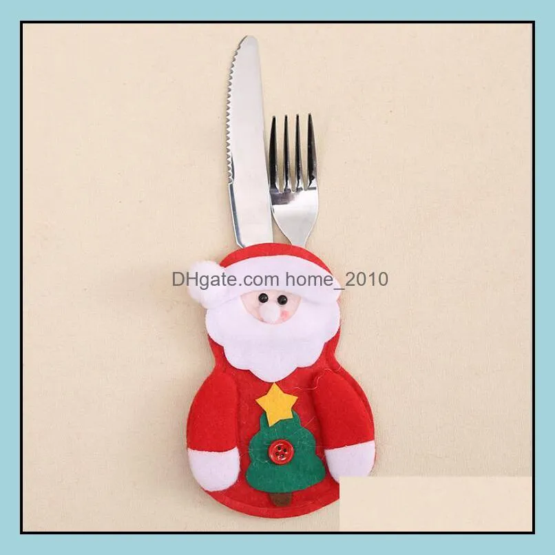 christmas tableware set cartoon image cutlery set santa reindeer style cutlery home and restaurant christmas table decoration lxl356a