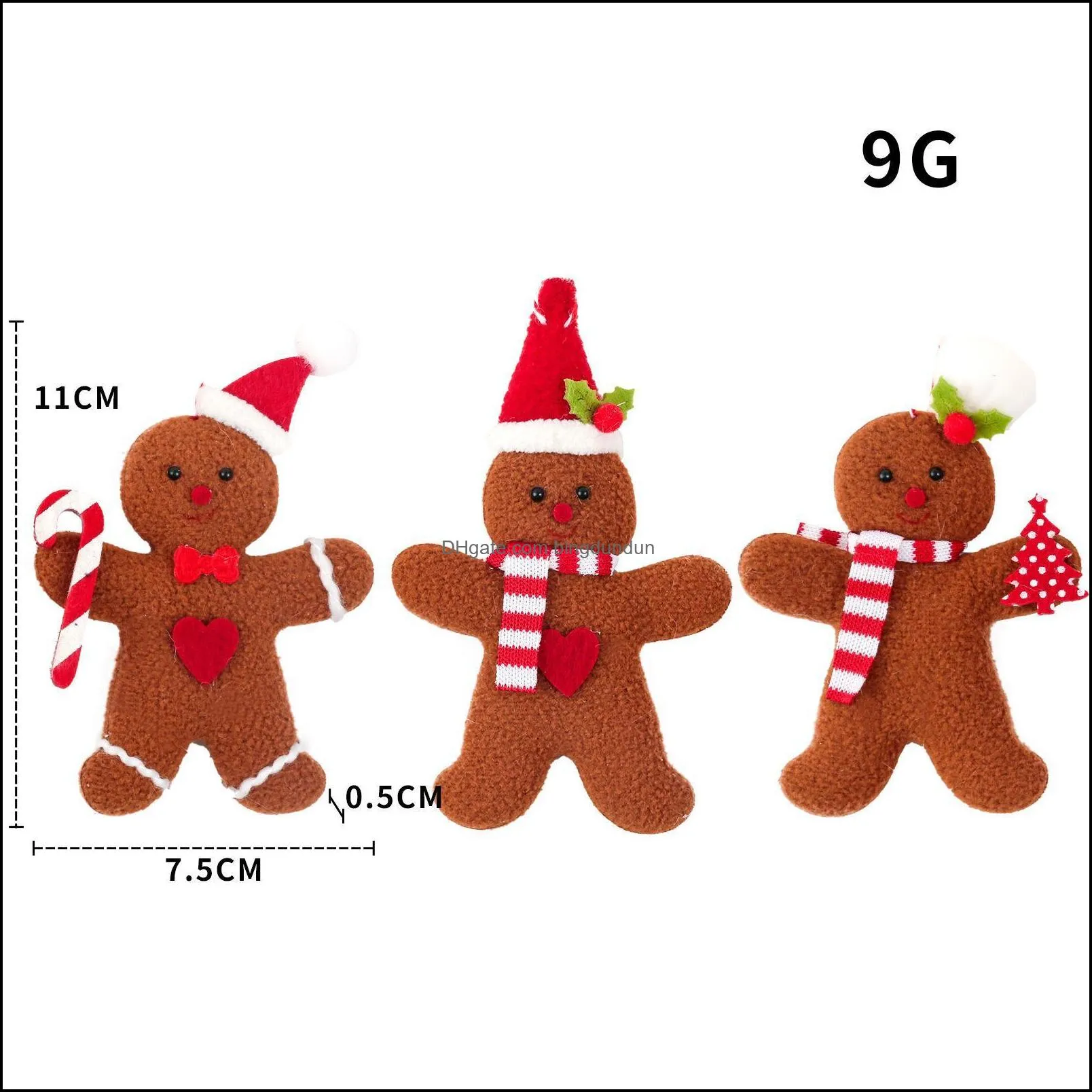 gingerbread man christmas pendant decoration cookie doll plush santa tree widget ornaments xmas supplies by sea pae11169