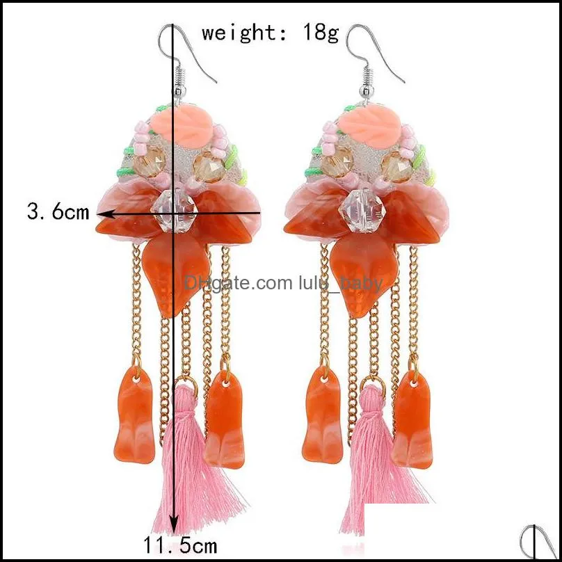  fashion long tassel earrings bohemia shell bead earring for women ethnic sweet lovely dangle earrings jewelry year gifts