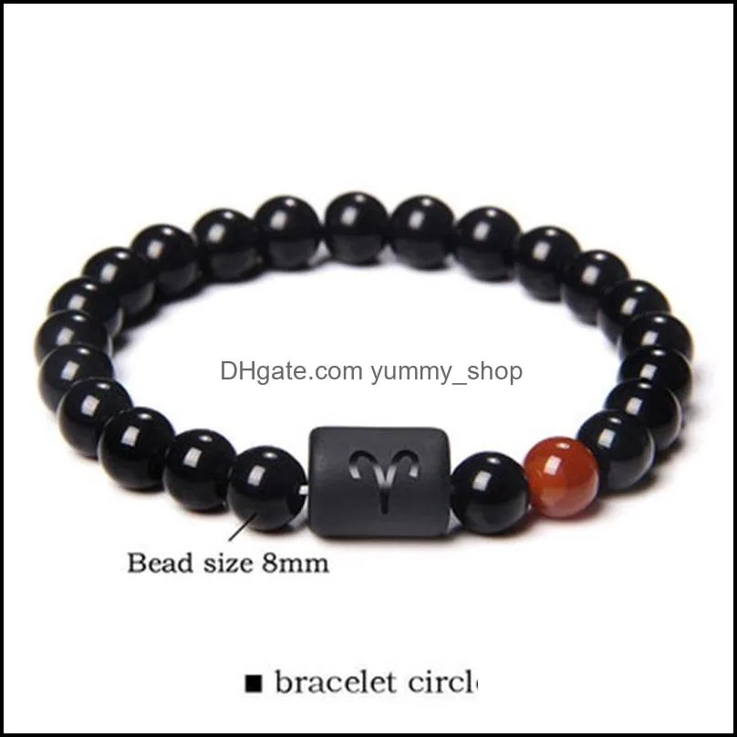 12 zodiac signs bracelet stone beads couple bracelets cancer leo virgo libra friend constellation bracelet for men women 135 j2