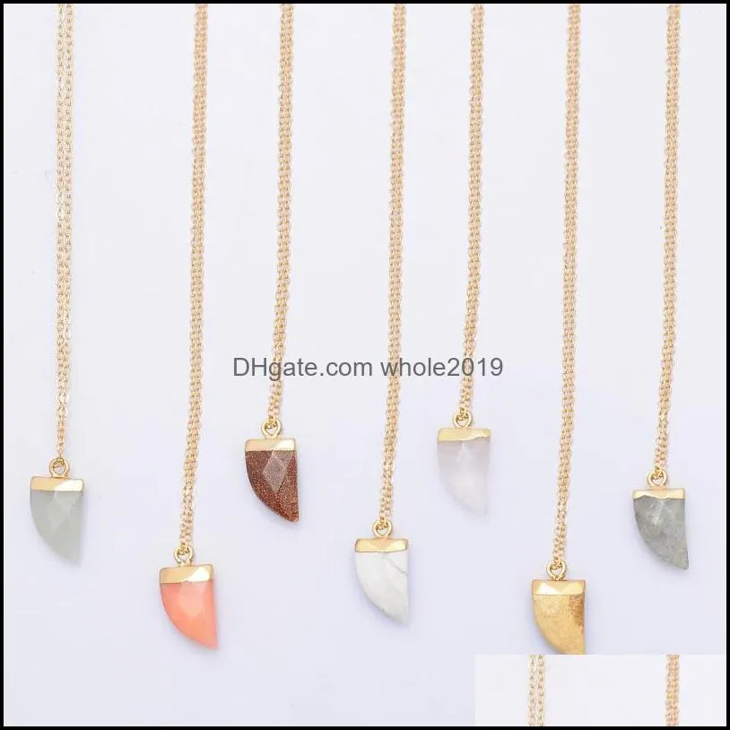 stone necklace long sweater pendant necklace