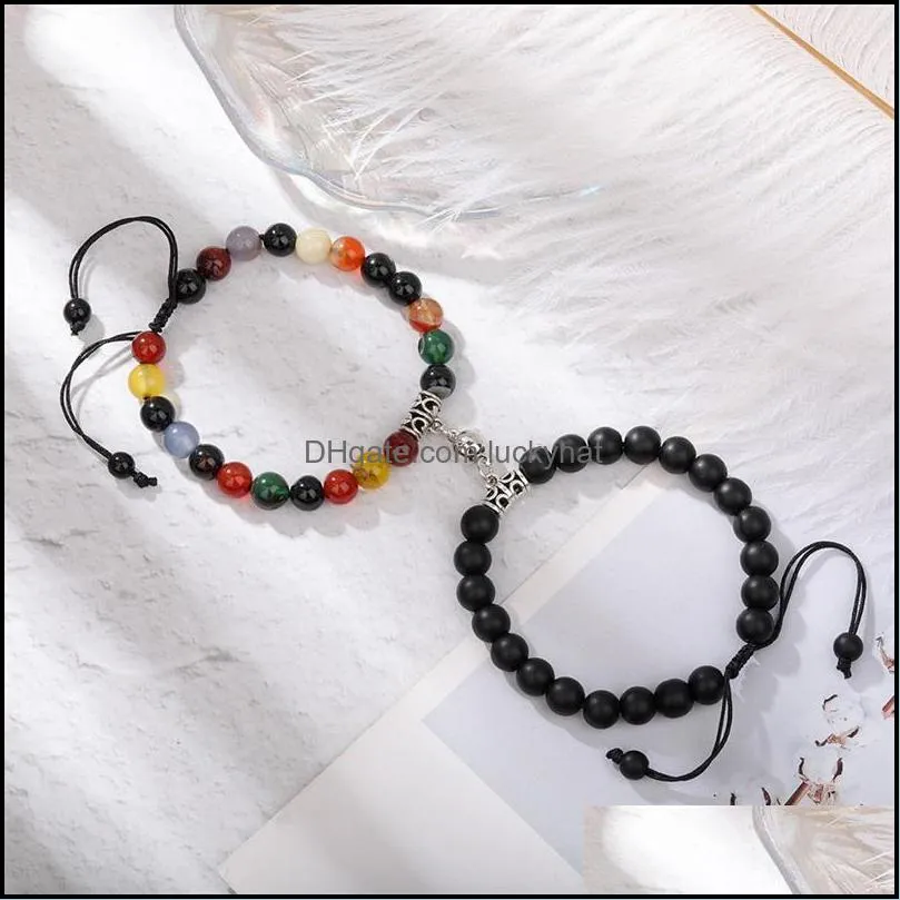 small bell lodestone strands hand string peach heart bracelets weave magnetic lovers natural stone bracelet ornaments 5 89on y2