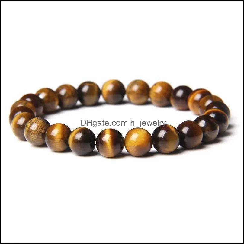 high quality natural stone lapis tiger eye beaded bracelets strands for women men fashion energy bracelet elastical jewelry gift