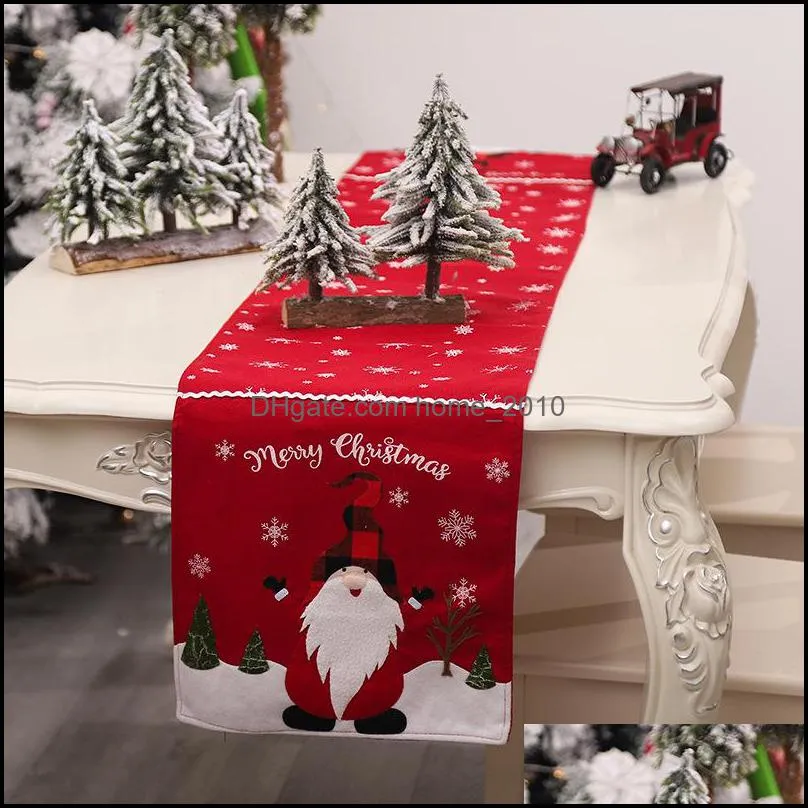 kitchen tablerunner dining livingroom tablecover merry christmas table runner xmas tablecloth flags elk printed linen party decoration supplies