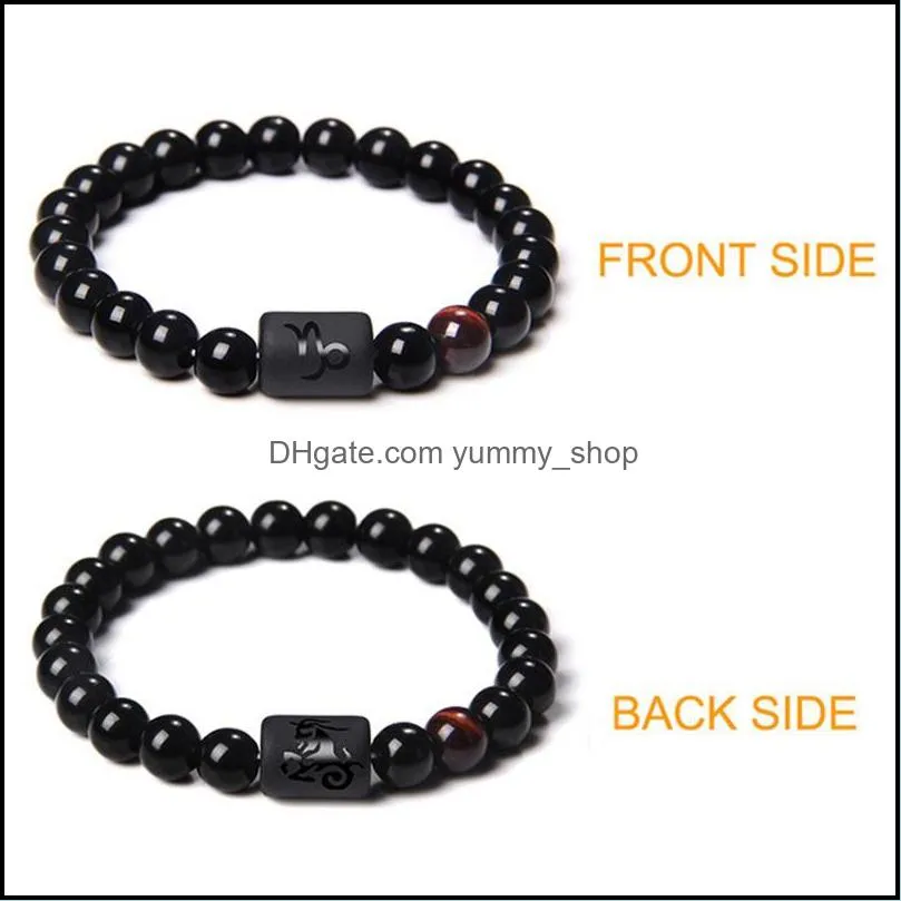 12 zodiac signs bracelet stone beads couple bracelets cancer leo virgo libra friend constellation bracelet for men women 135 j2