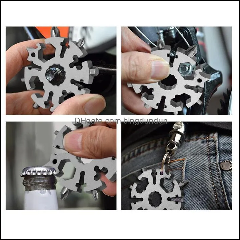 snowflake multi tool 18 in 1 snowflake wrench multitool bottle openers multi key ring bike fix tool christmas snowflake gift paf11264