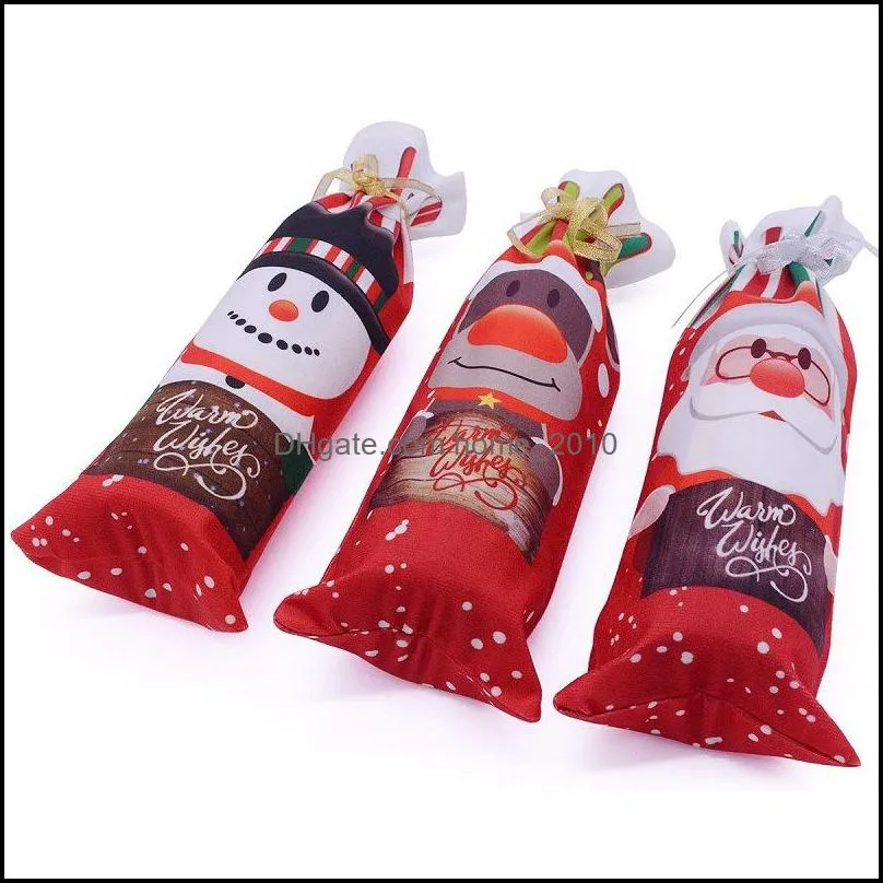 christmas decorations 2021 wine bottle cover bag navidad banquet dinner party xmas cute snowman table decor year supplies wy1428