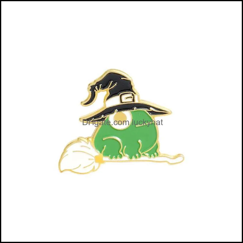 green enamel frog with hat brooches pins cute animal brooch lapel pin badge for women kids fashion jewelry will and sandy 1809 q2