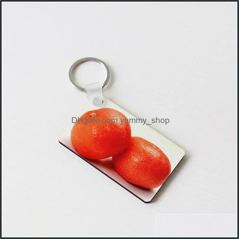 10pcs diy rectangle white blank key chain fashion oem sublimation wooden key rings for heat press transfer jewlery keychain 610 q2