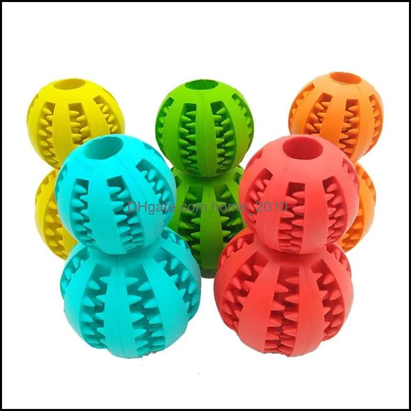 pet rubber leaking food ball dog cat chew toy interactive elasticity watermelon bite resistant dogs teeth clean play balls 7 cm wll930