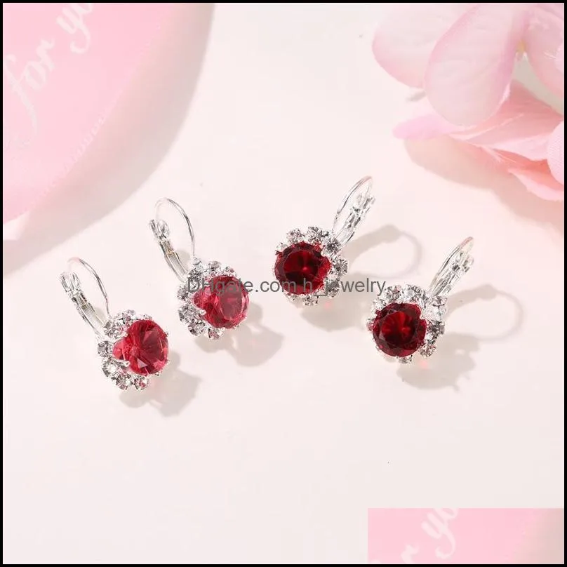 fashion sun flower stud earring multicolor crystal drop earrings long silver plated ear hook for ladies elegant wedding party