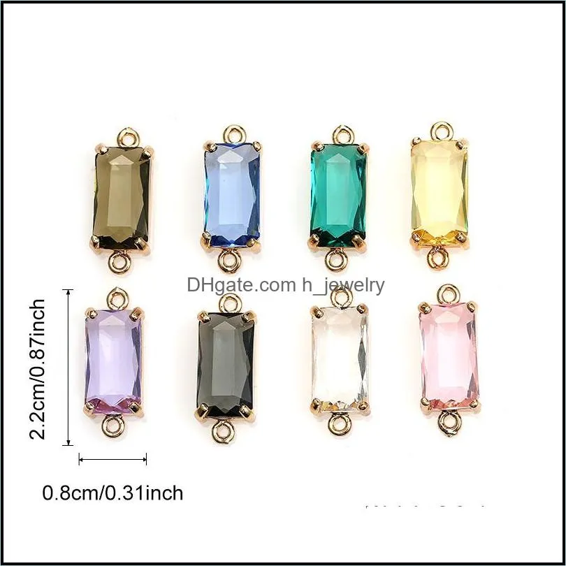 2020 bracelet charm crystal k9 glass multicolor geometry stones for women bracelet pendent diy accessories wholesalez