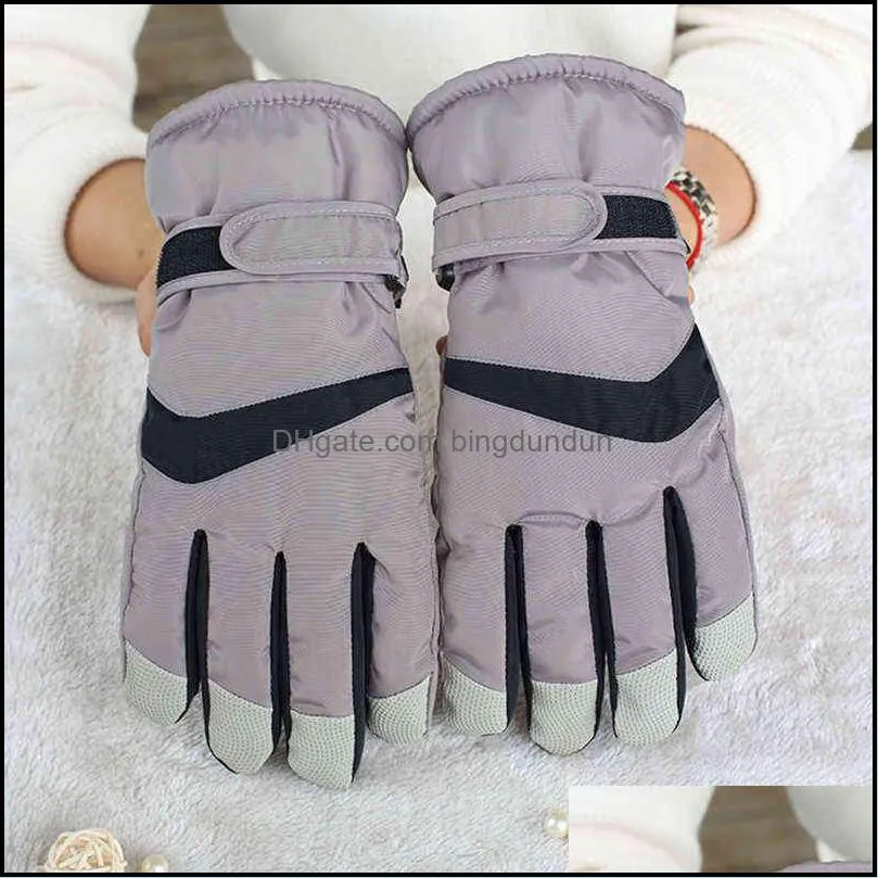 textile women winter touch screen thicken warm water proof gloves nonslip stretch men solid color glove imitation wool full finger outdoor skiing cycling