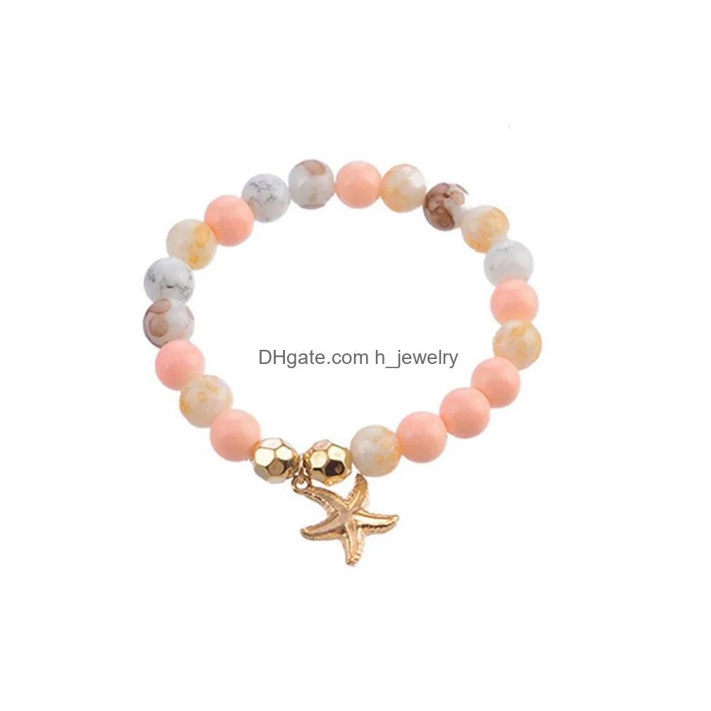 fashion jewelry multi layer bracelet set starfish geometric heart bowknot charms bracelet set