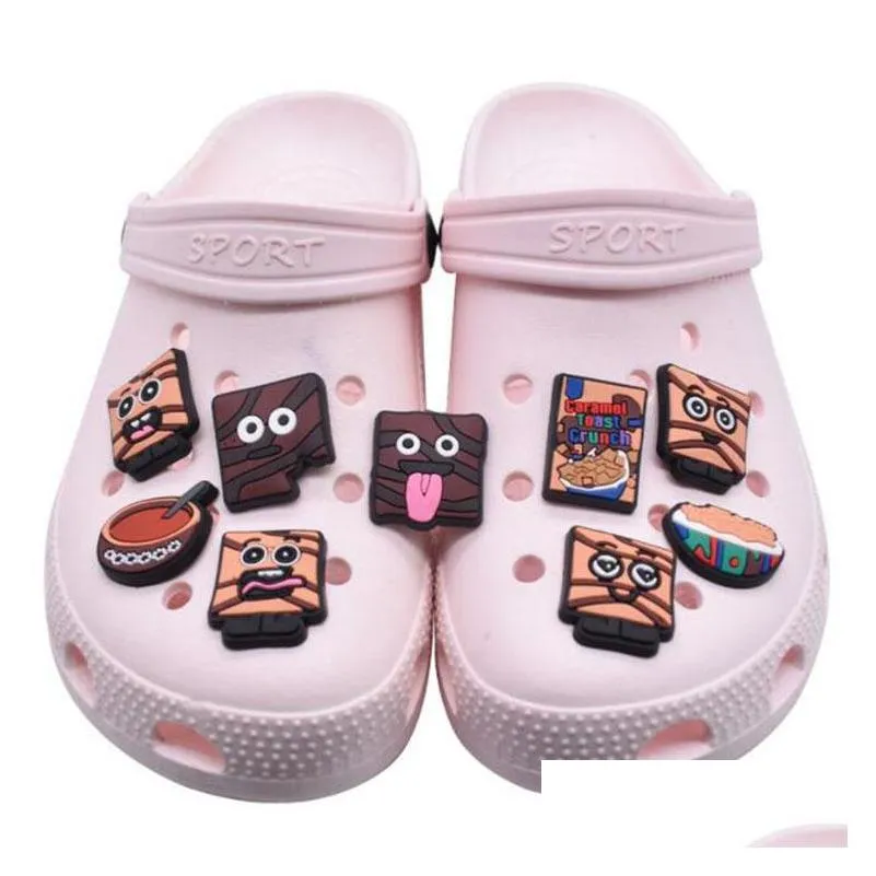 pvc soft rubber food cute cartoon shoe charms decoration buckle fashion accessories garden shoecharms button gift