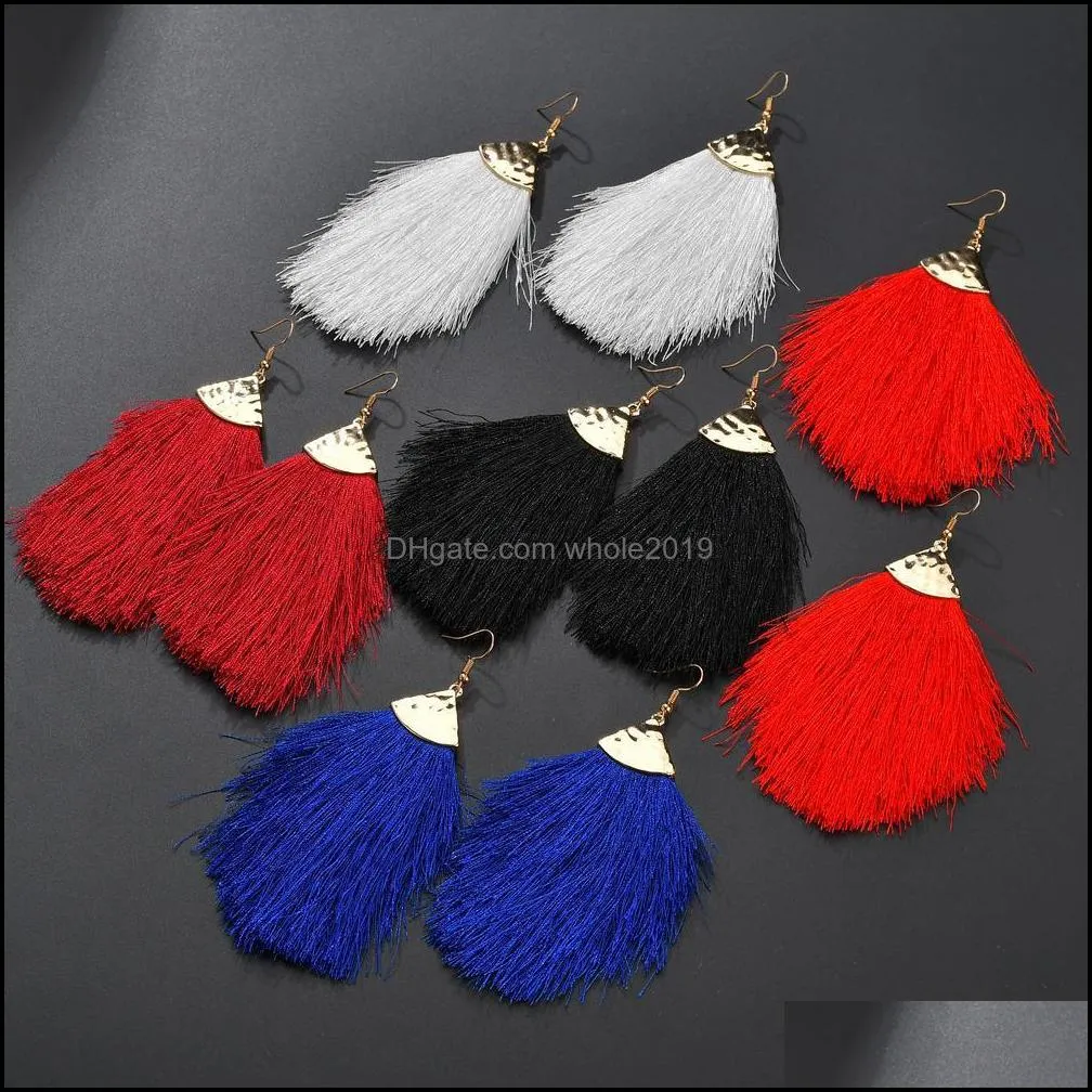 bohemian tassel earrings for women vintage ethnic dangle earring fashion jewelry big hoop statement earrings girls female wedding