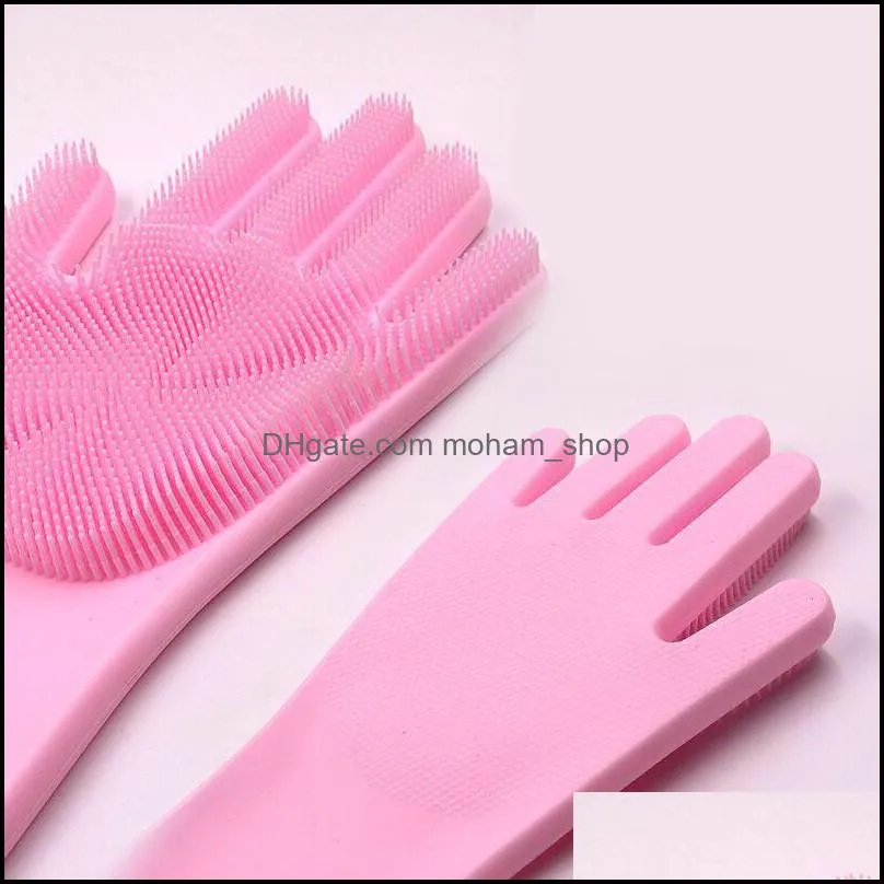 dishwashing gloves silicone gloves cleaning brush scrubber silicone kitchen gloves heat resistant for cleaning car pet hair care