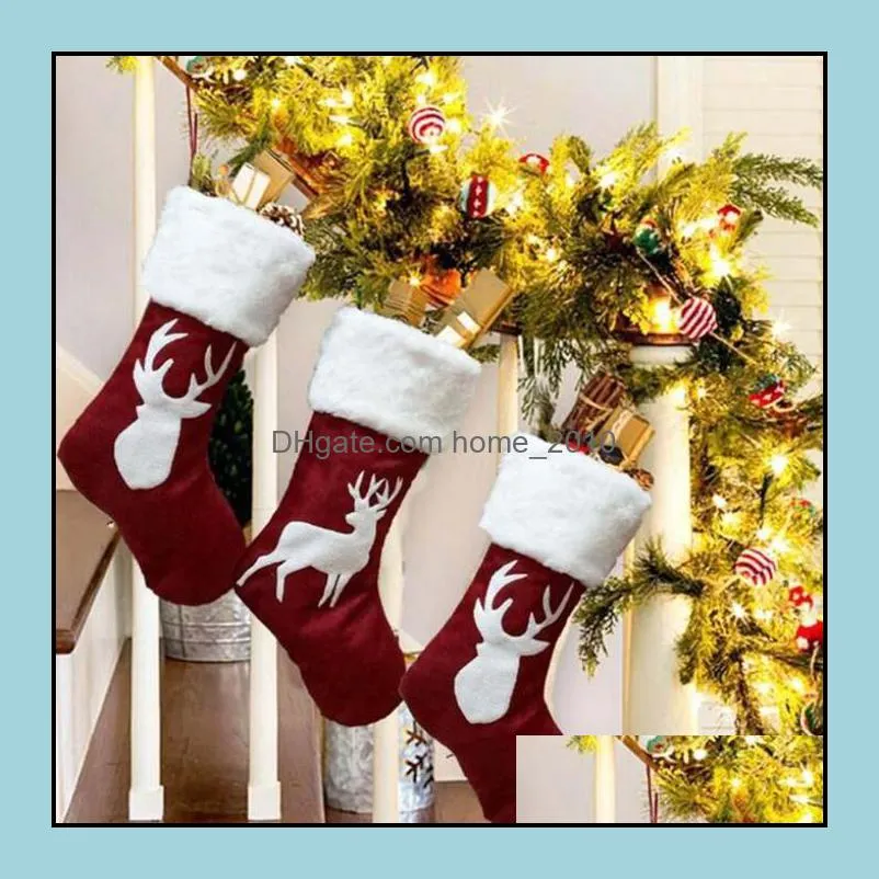 christmas stockings christmas trees ornament party decorations santa stocking candy socks bags xmas gifts bag wq35