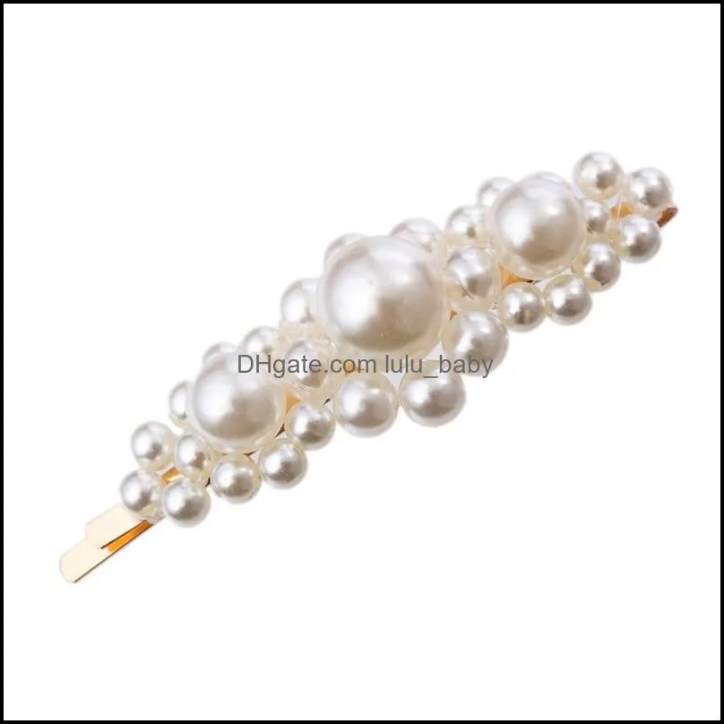 fashion pearl hair clip for women elegant korean design snap barrette stick hairpin hair styling jewelry accessories