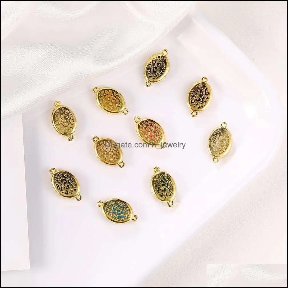  fashion oval resin druzy stone pendant for bracelet necklace gold diy charm bright jewelry accessories for women y