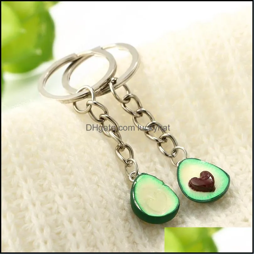 key rings 1 pair of womens fashion green avocado friendship keychain pendant cute green avocado couple girlfriend boyfriend 9 e3