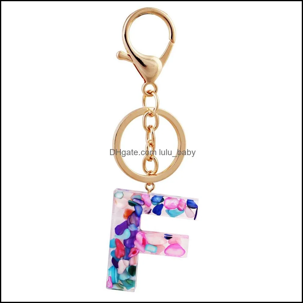 resin acrylic letter keychain jewelry fashion handbag charms 26 alphabet word keyring capital english keyfobs holder gift