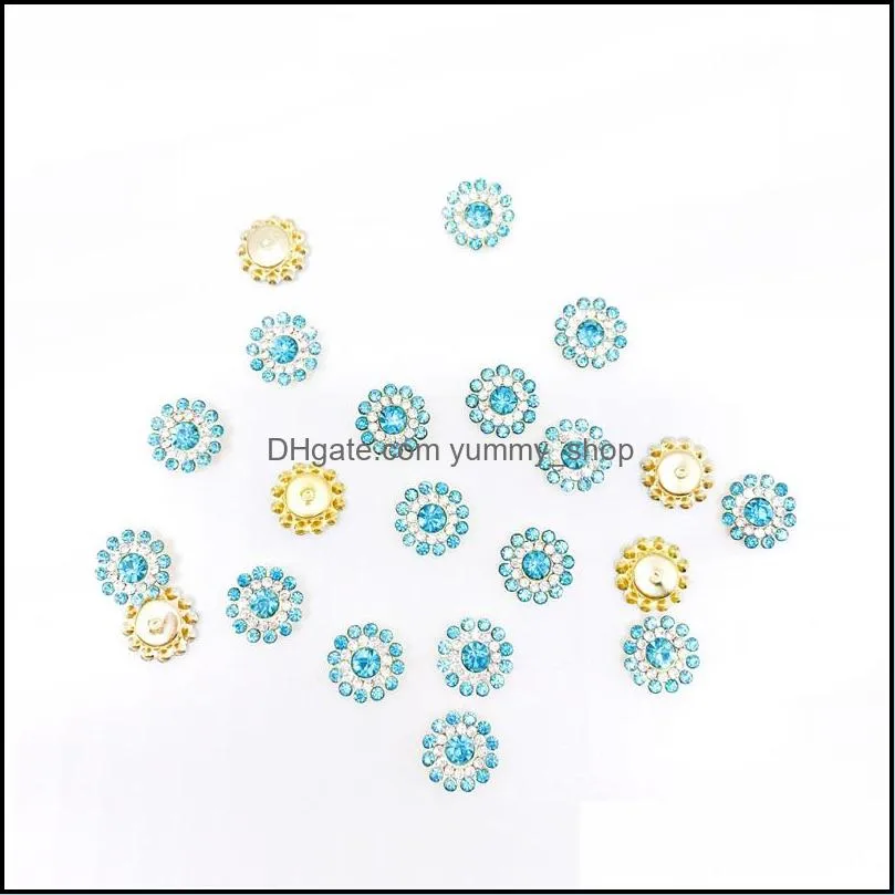 14mm crystal ab sunflower rhinestones glass with claw sew on crystal stone strass diamond metal base for sewing button 20220302 t2